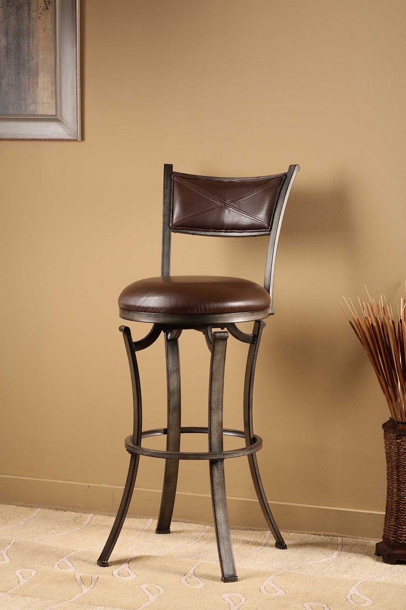 Hillsdale Drummond Swivel Counter Stool - Rubbed Pewter