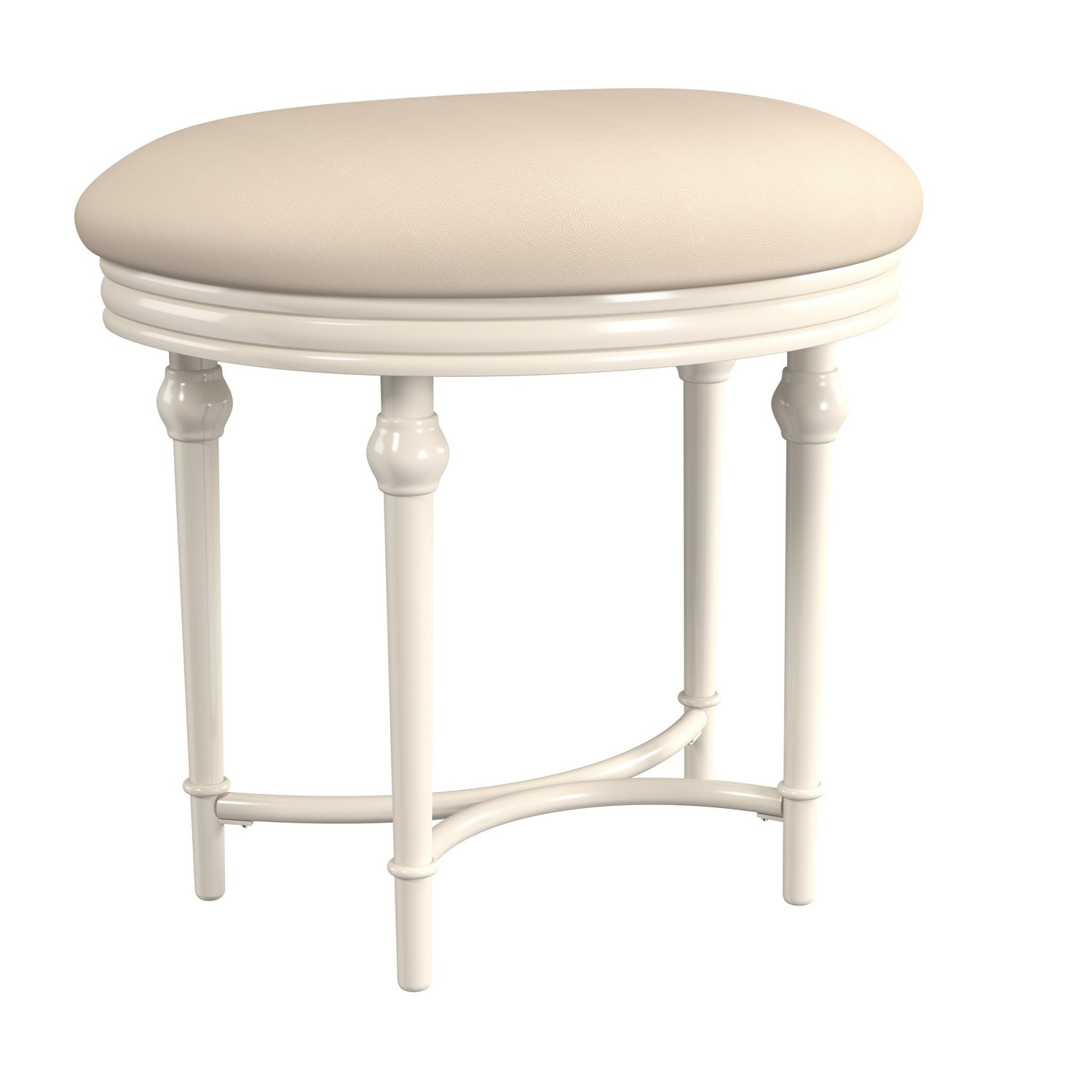Hillsdale Cape May Backless Metal Vanity Stool - Matte White