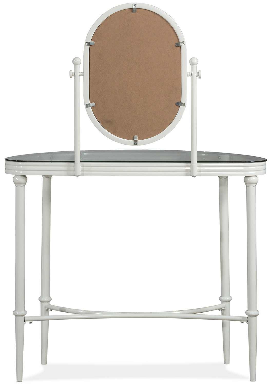 Hillsdale Cape May Vanity with Glass Top and Mirror - Matte White