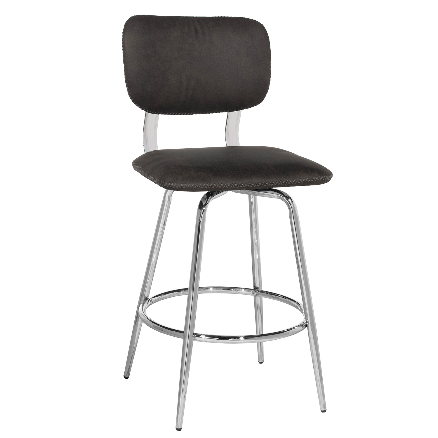 Hillsdale Bloomfield Retro Metal Swivel Counter Height Stool - Chrome- Set of 2