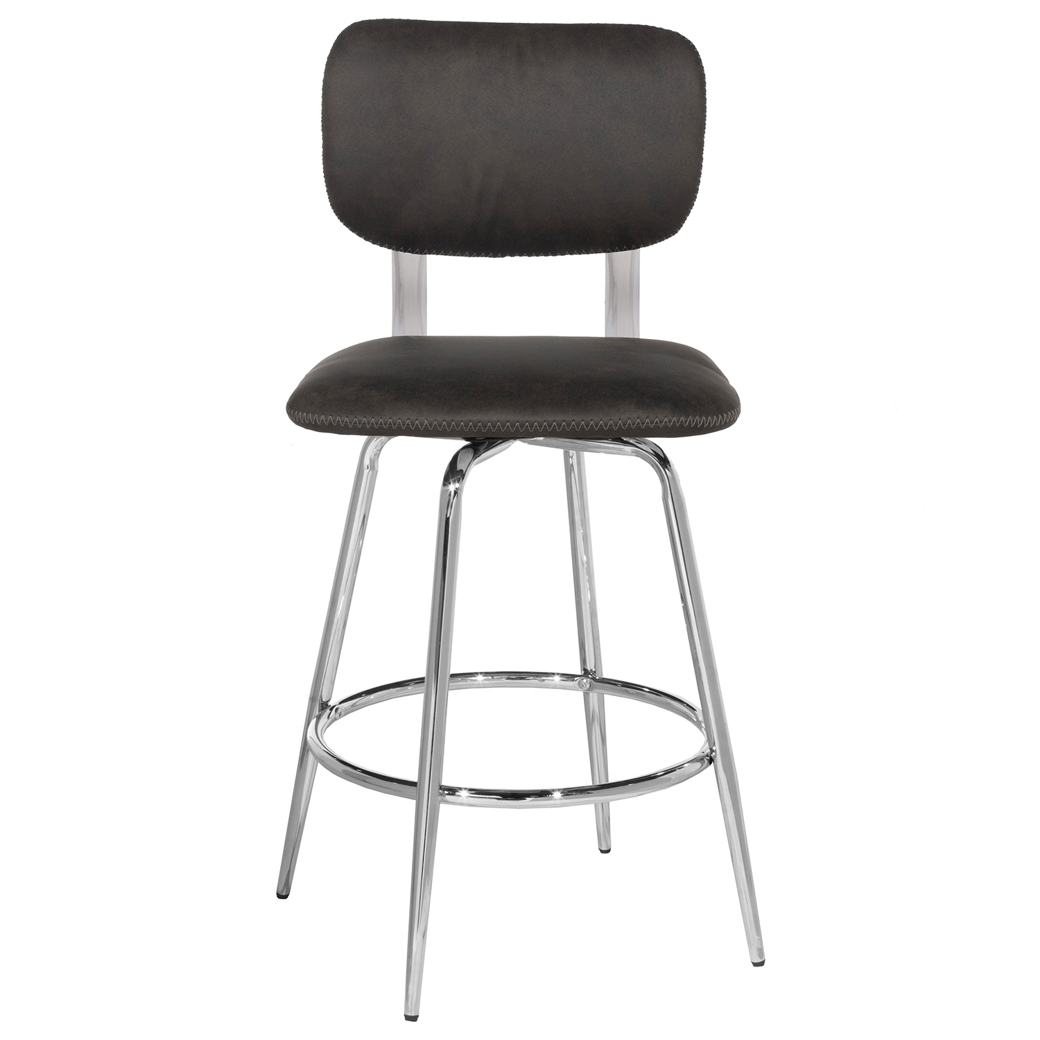 Hillsdale Bloomfield Retro Metal Swivel Counter Height Stool - Chrome- Set of 2