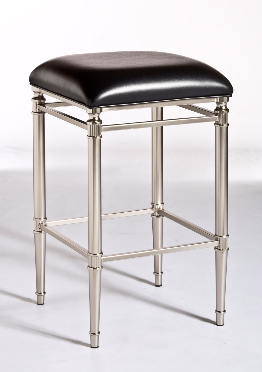 Hillsdale Riverside Non-Swivel Backless Counter Stool - Dull Nickel