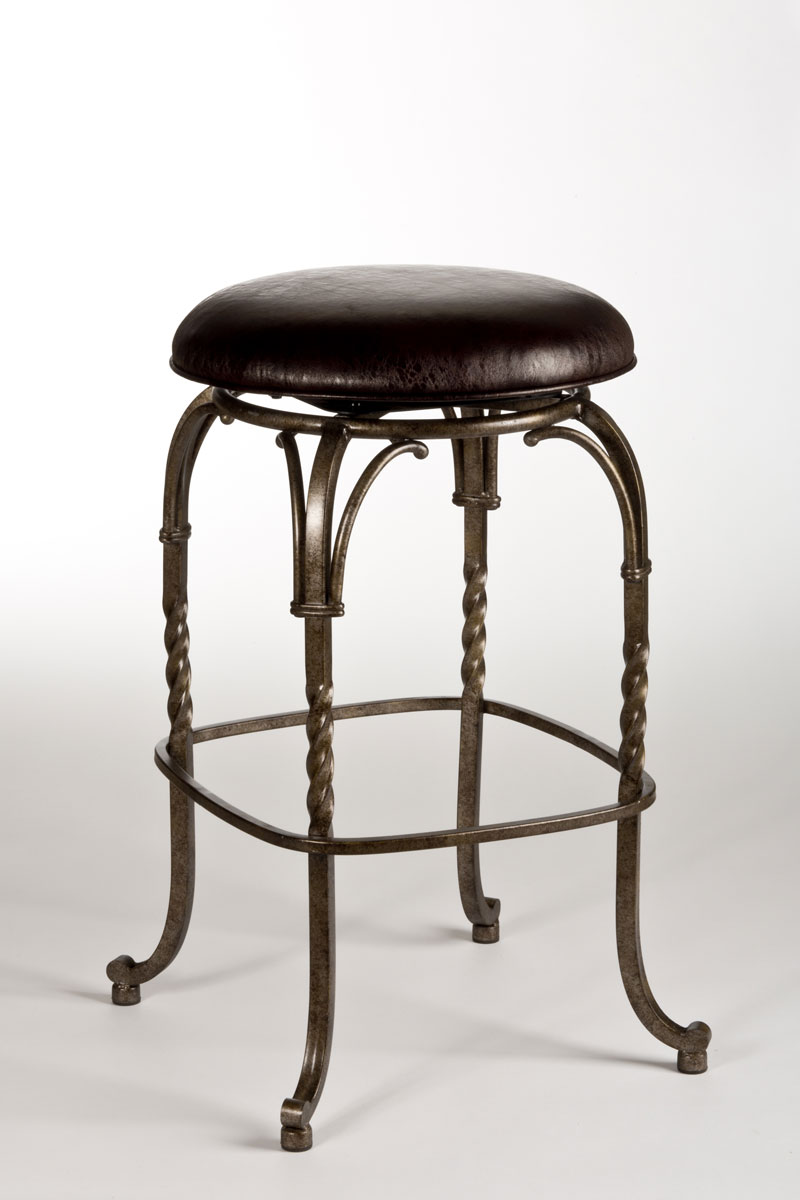 Hillsdale Keene Backless Swivel Counter Stool - Pewter with Antique Bronze Highlights