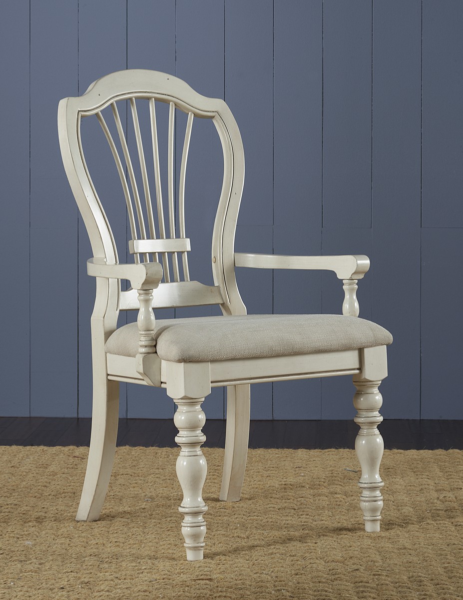Hillsdale Pine Island Wheat Back Arm Chair - Old White - Ivory