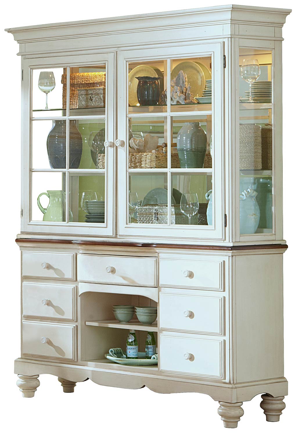 Hillsdale Pine Island Buffet and Hutch - Old White