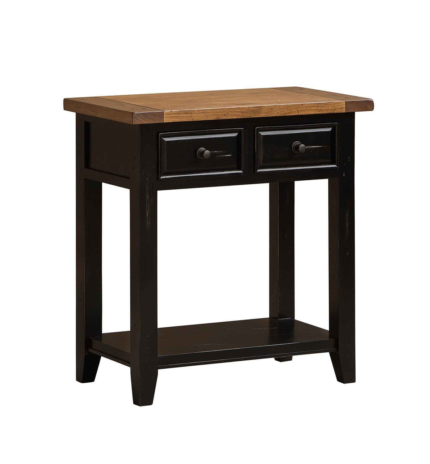 Hillsdale Tuscan Retreat 2 Drawer Hall Console Table - Black/Oxford