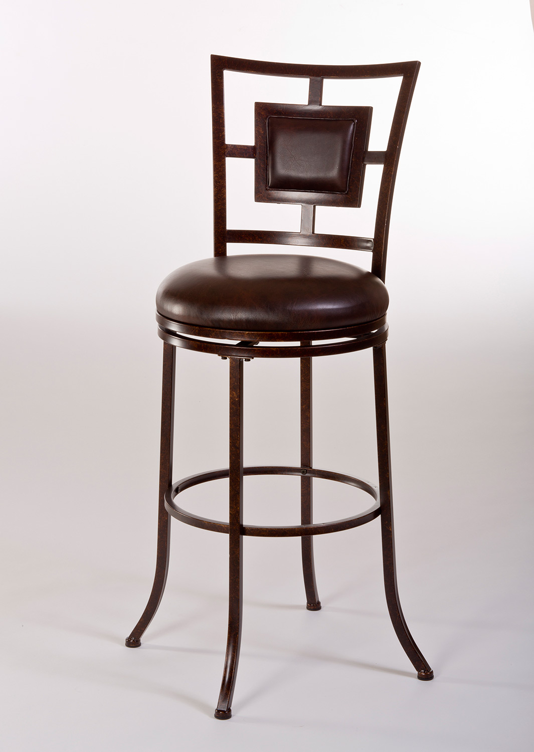 Hillsdale Foxholm Swivel Counter Stool - Antique Copper/Dark Brown PU
