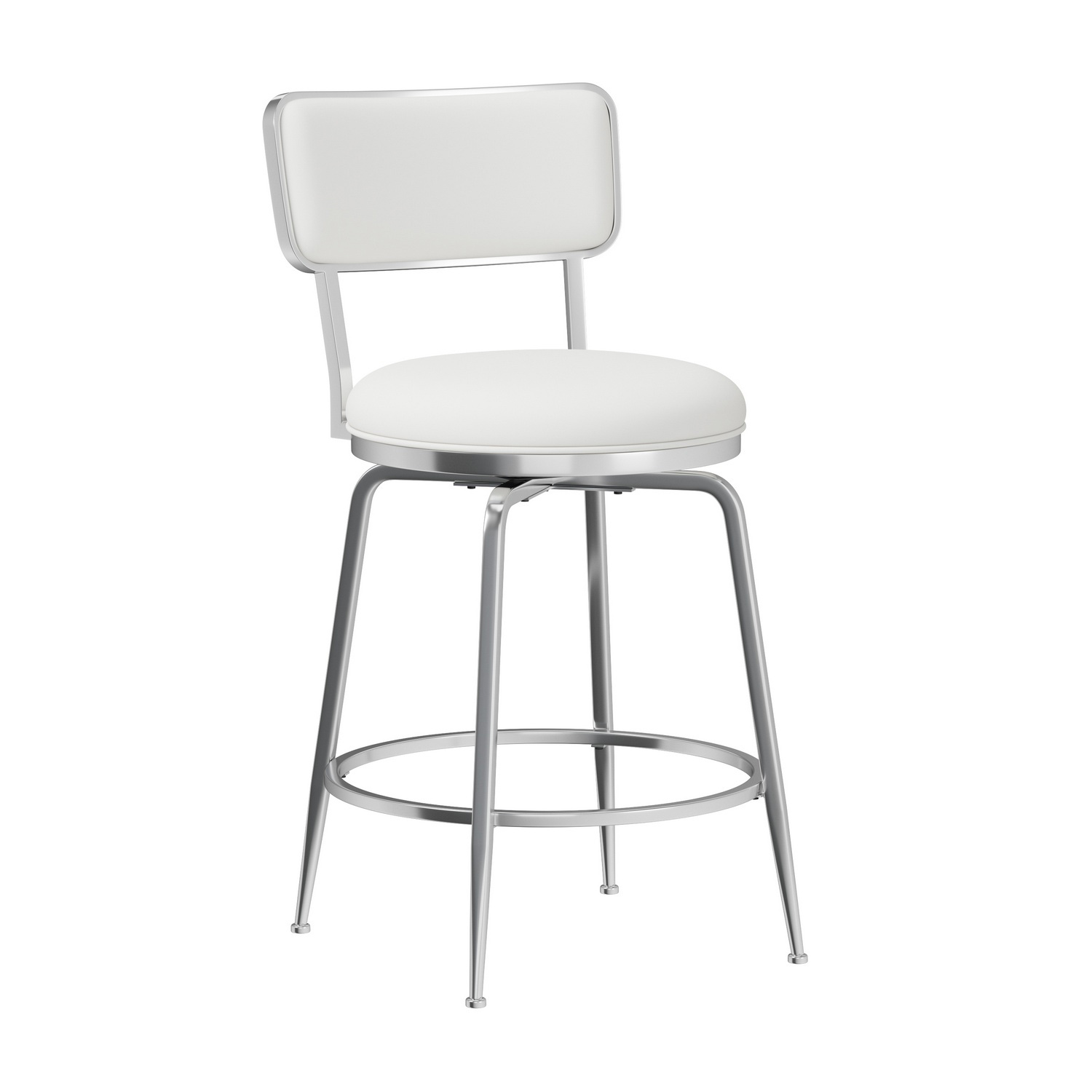 Hillsdale Baltimore Metal and Upholstered Swivel Counter Height Stool - Chrome