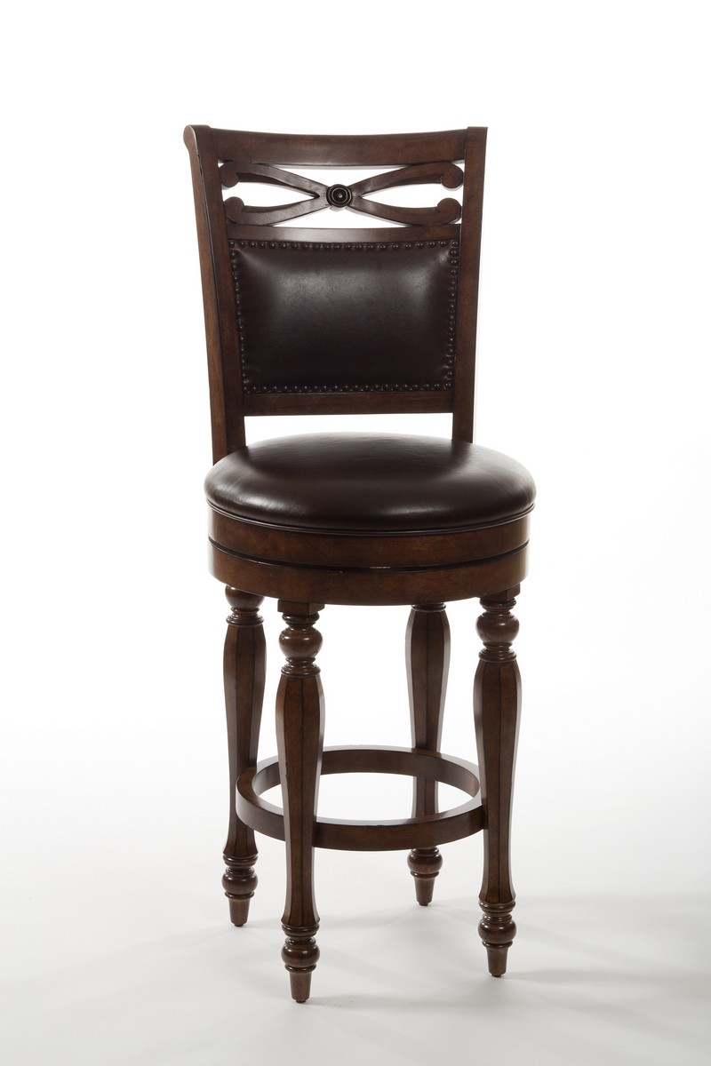 Hillsdale Hamilton Park Swivel Counter Stool with Upholstered Back - Brown PU