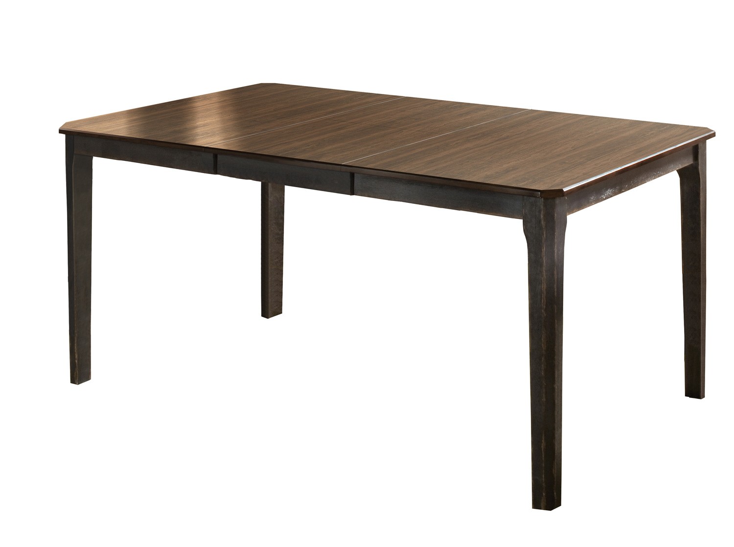 Hillsdale Lafayette Extension Dining Table - Black Gray with Walnut