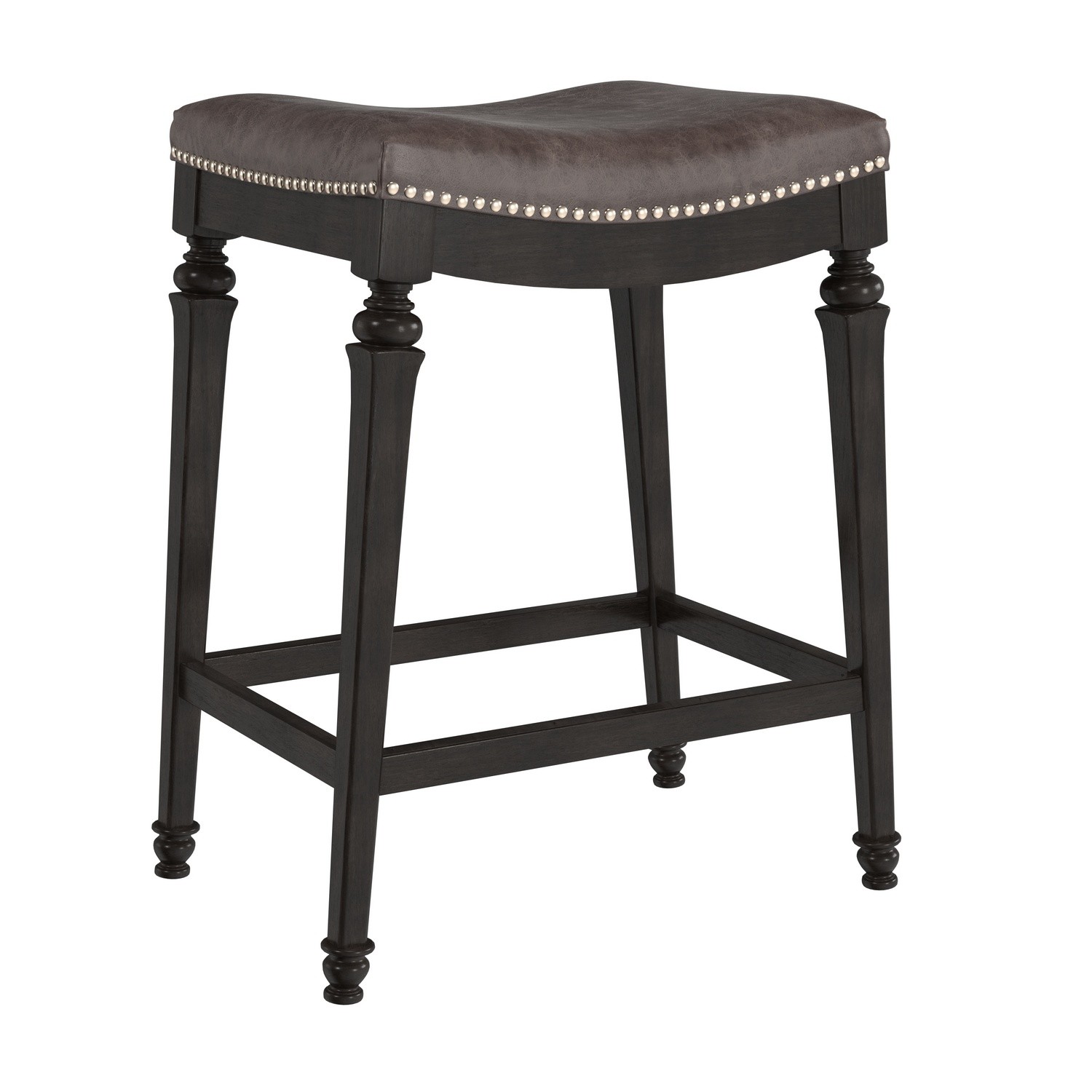 Hillsdale Vetrina Wood Backless Counter Height Stool - Black/Gold Rub