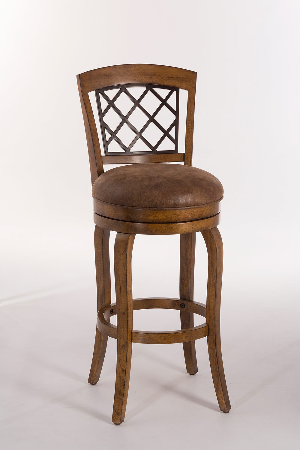 Hillsdale Ericsson Swivel Counter Stool - Distressed Light Pine - Brown Leatherette