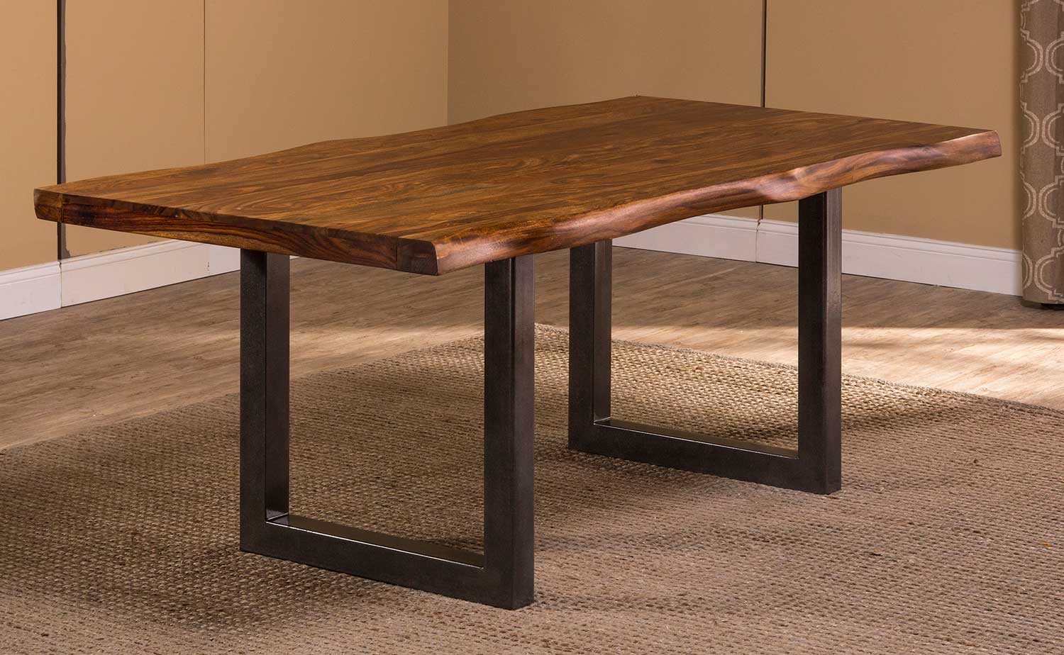 Hillsdale Emerson Rectangle Dining Table - Natural Sheesham/Gray Powder Coat