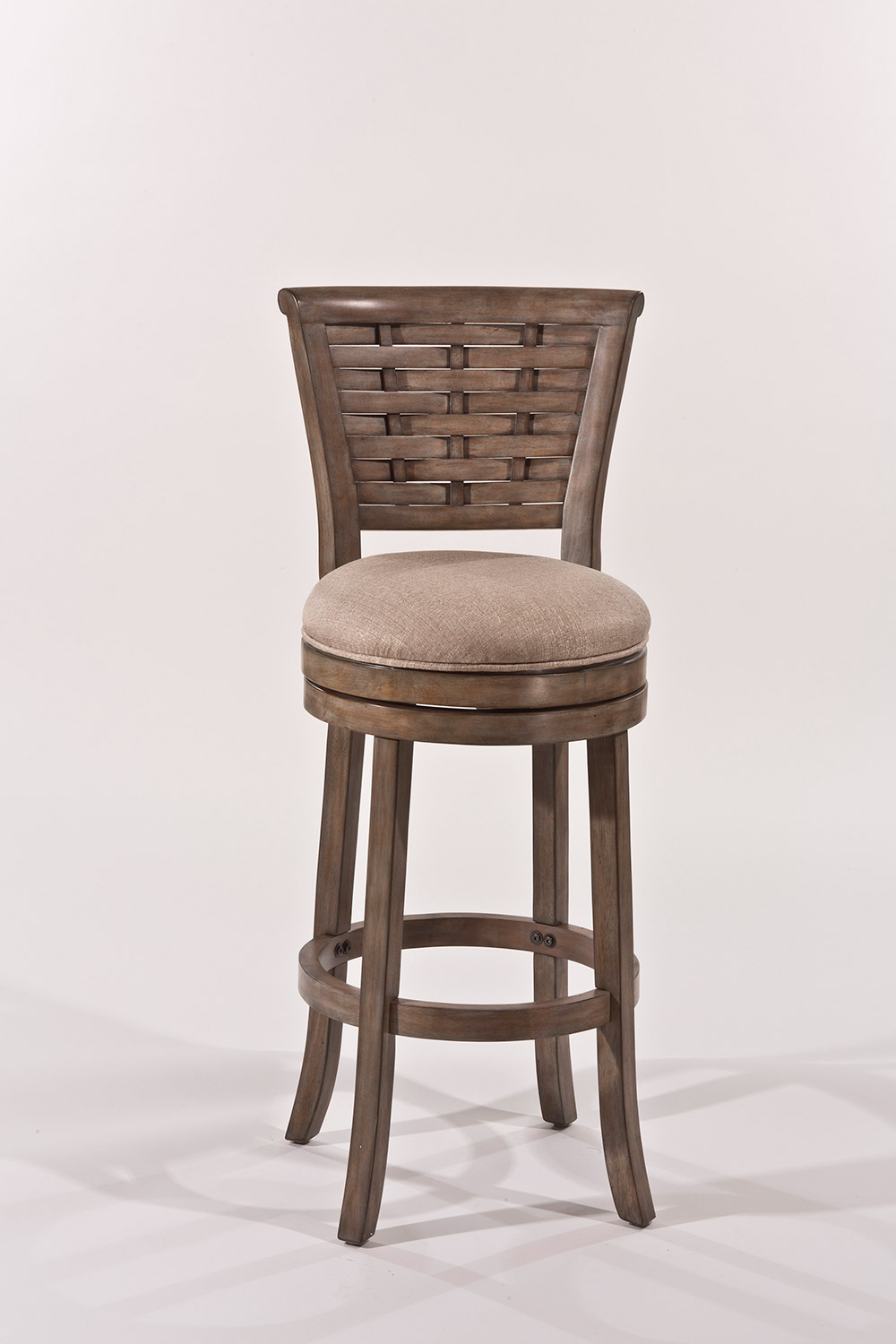 Hillsdale Thredson Swivel Bar Stool - Light Antique Graywash - Putty Fabric