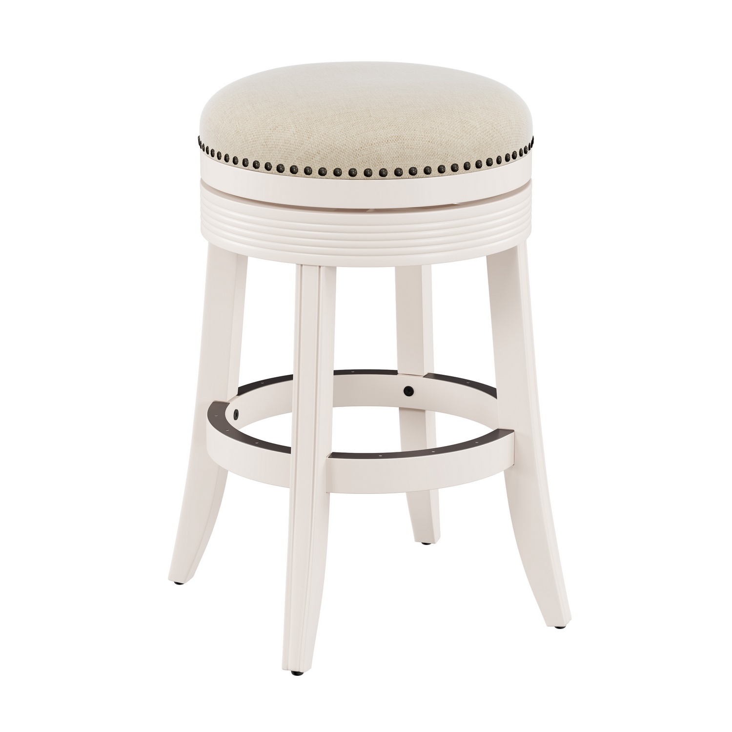Hillsdale Tillman Wood Backless Counter Height Swivel Stool - White