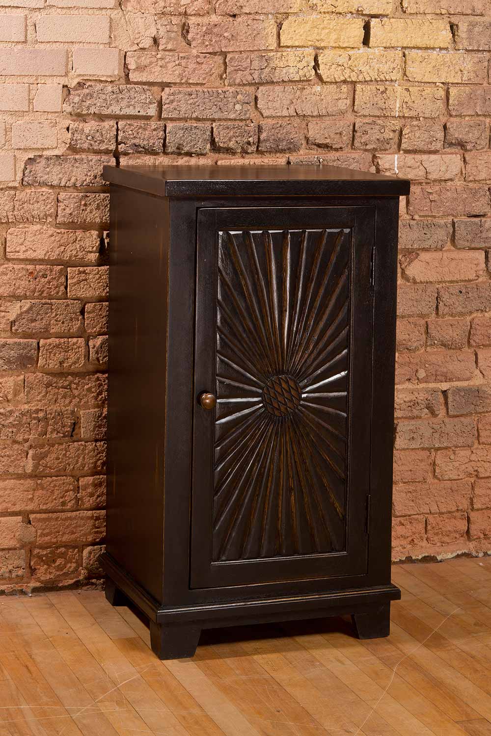Hillsdale Hackett Cabinet with One Door - Light Walnut/Rubbed Black