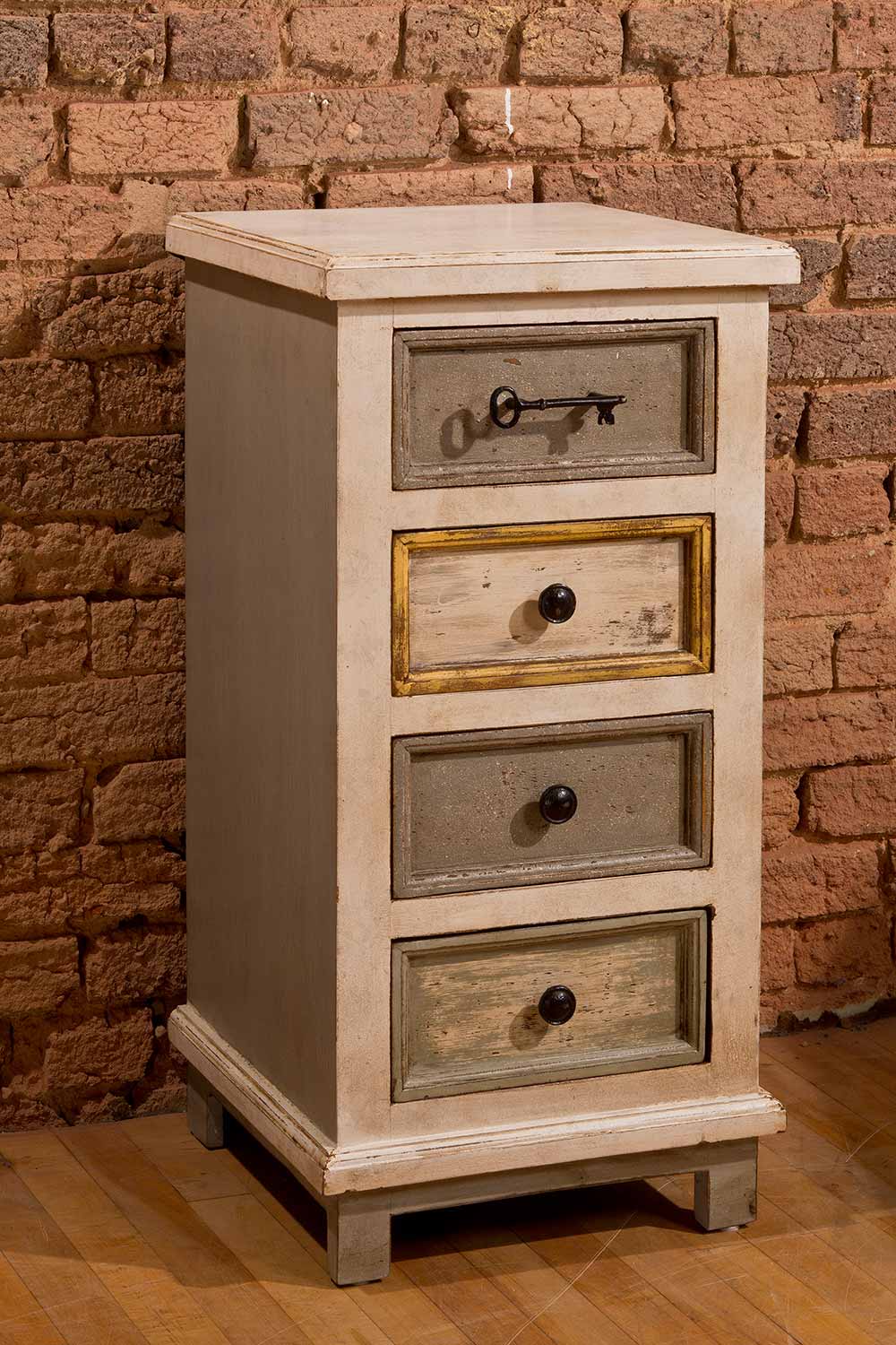 Hillsdale LaRose Four Drawer Cabinet - Dove Gray/Antique White