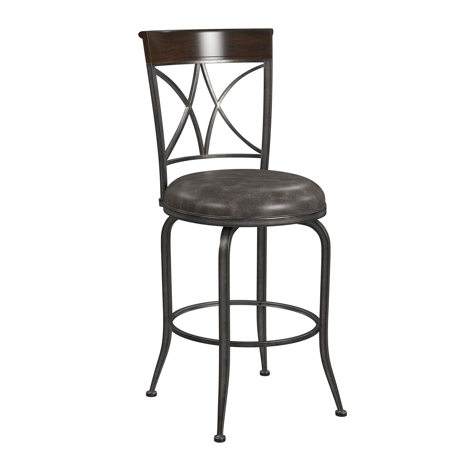 Hillsdale Killona Metal Counter Height Swivel Stool - Antique Pewter