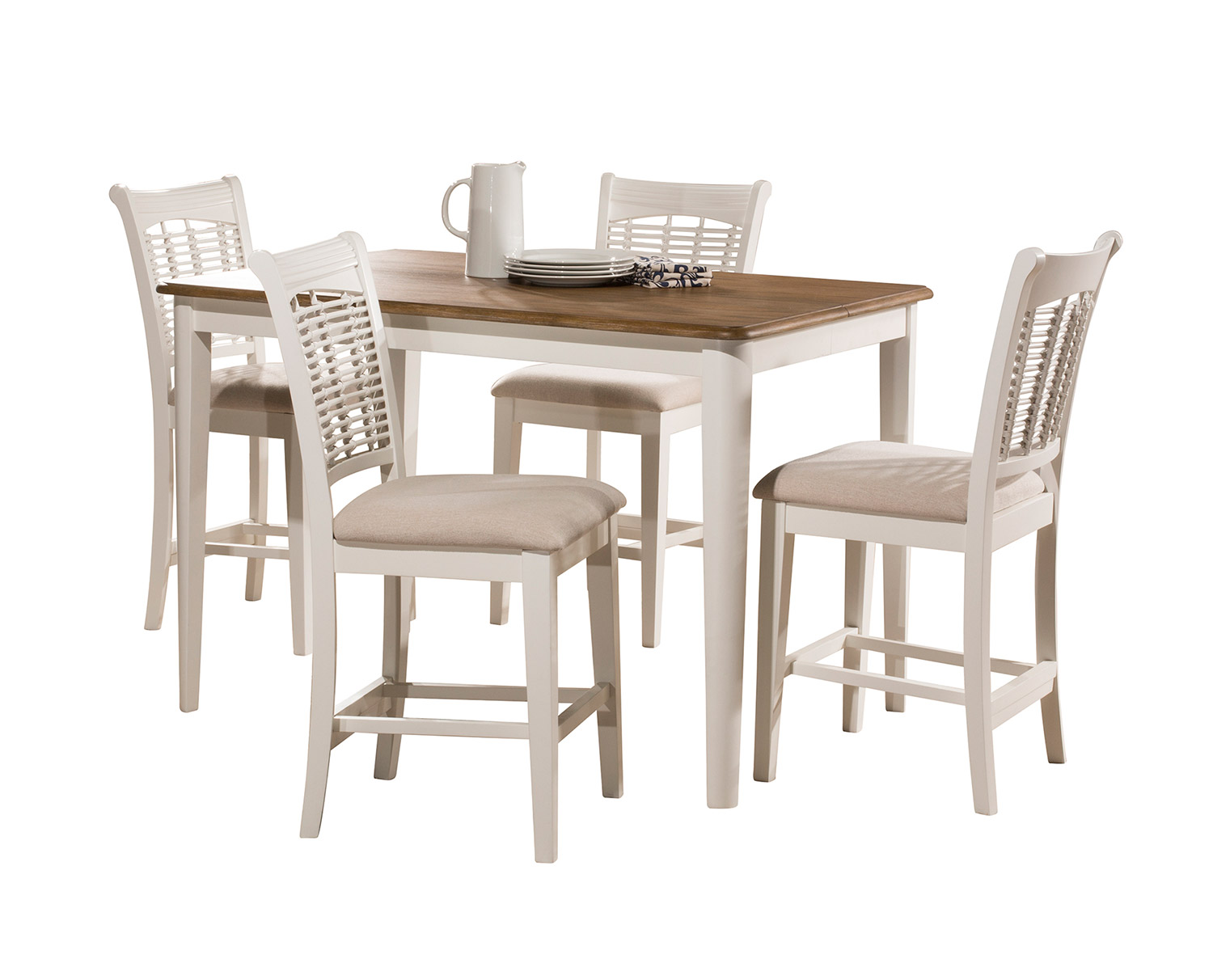 Hillsdale Bayberry 5-Piece Counter Height Dining Set - White/Driftwood