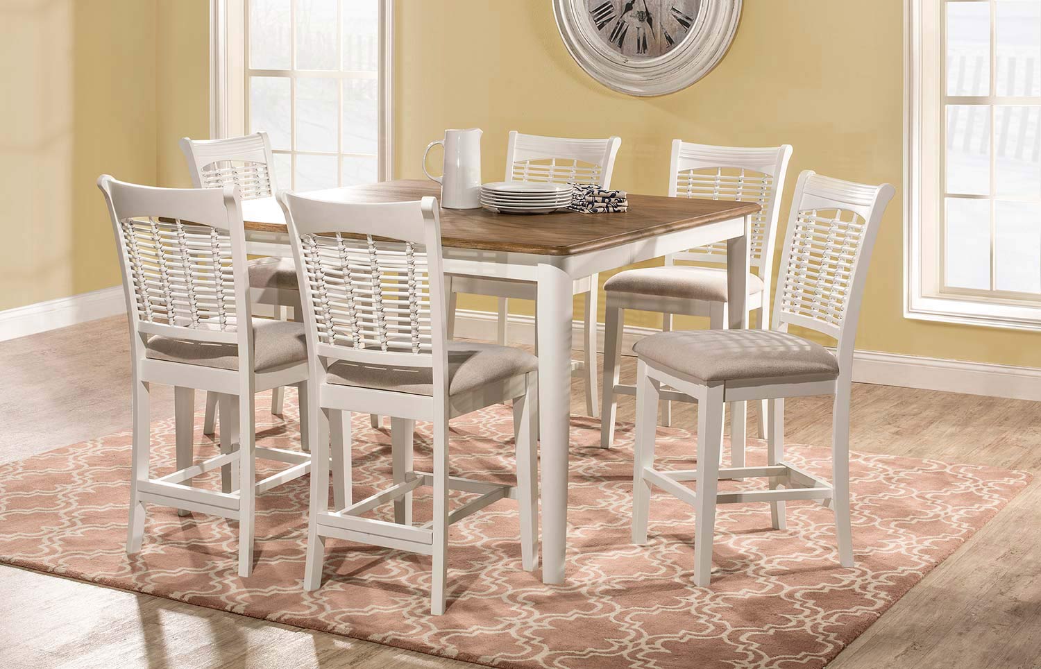 Hillsdale Bayberry 7-Piece Counter Height Dining Set - White/Driftwood