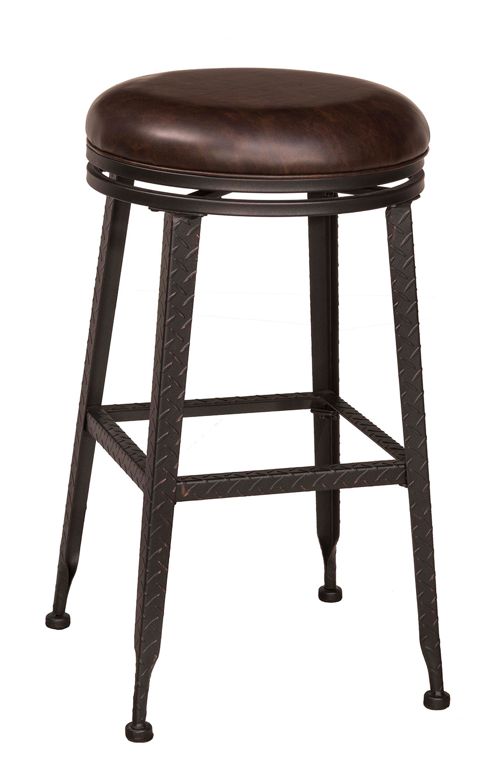 Hillsdale Hale Backless Swivel Counter Stool - Black/Copper Highlight