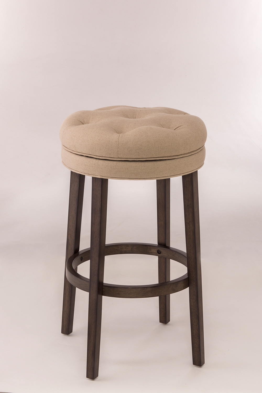 Hillsdale Krauss Backless Swivel Counter Stool - Linen Stone Fabric