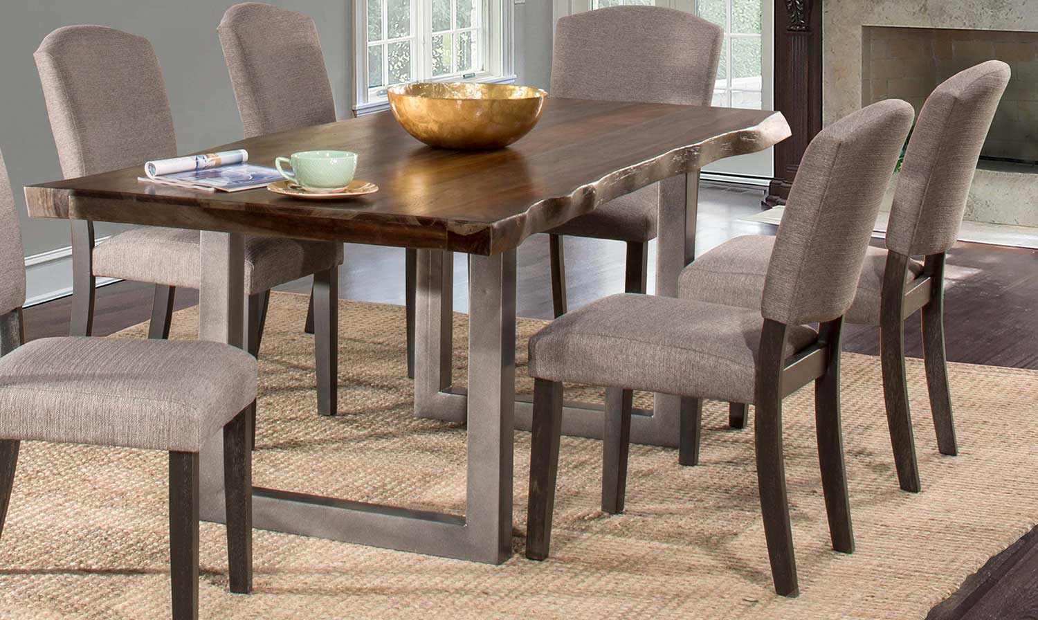 Hillsdale Emerson 5-Piece Rectangle Dining Set - Gray Sheesham/Gray Powder