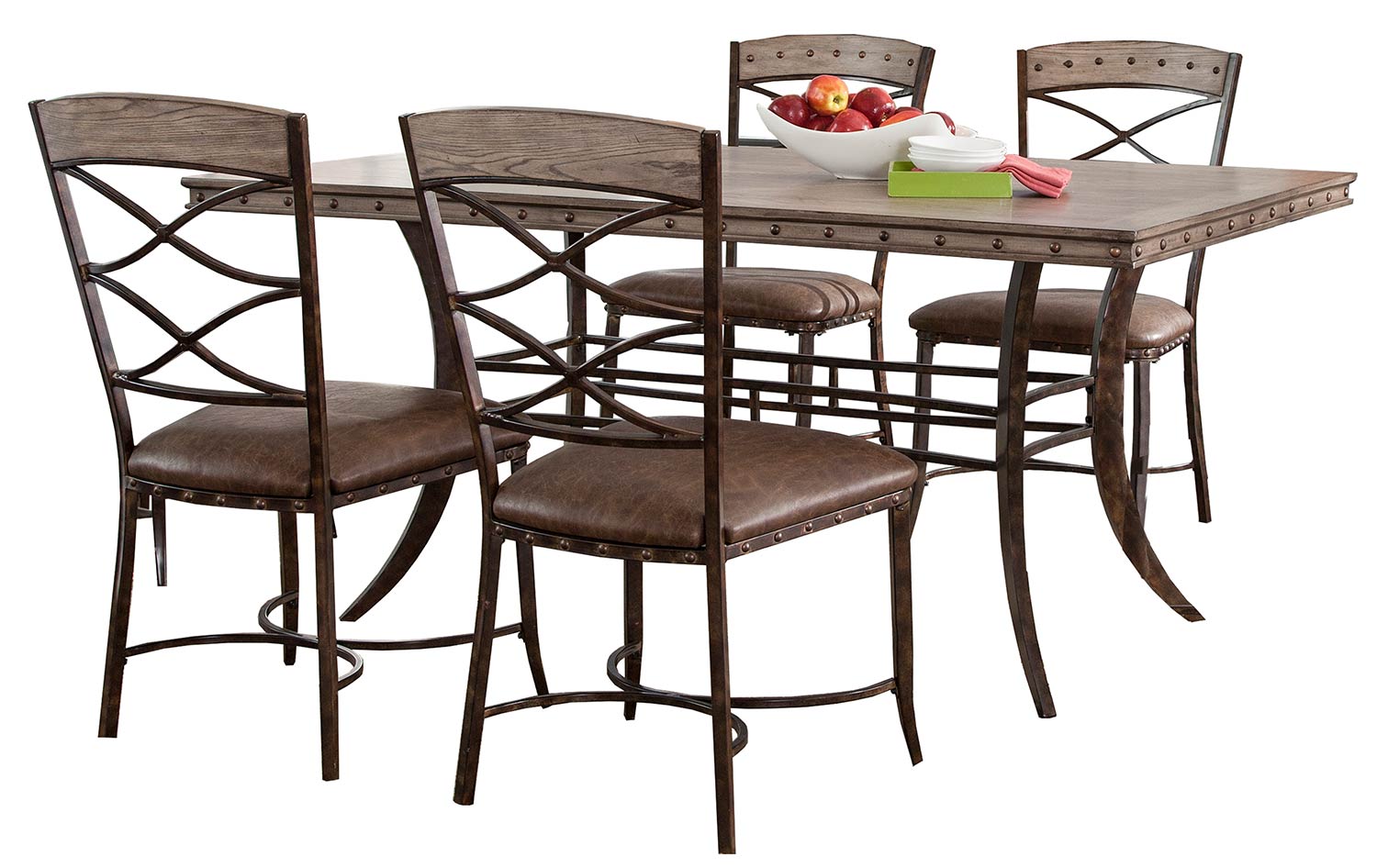 Hillsdale Emmons 5-Piece Rectangle Dining Set - Washed Gray