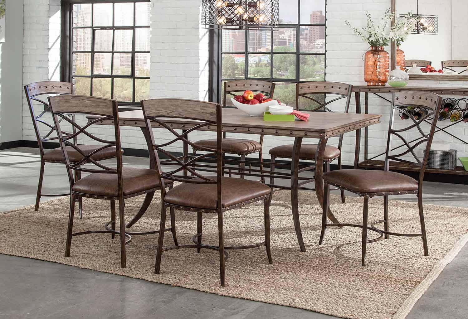 Hillsdale Emmons 7-Piece Rectangle Dining Set - Washed Gray