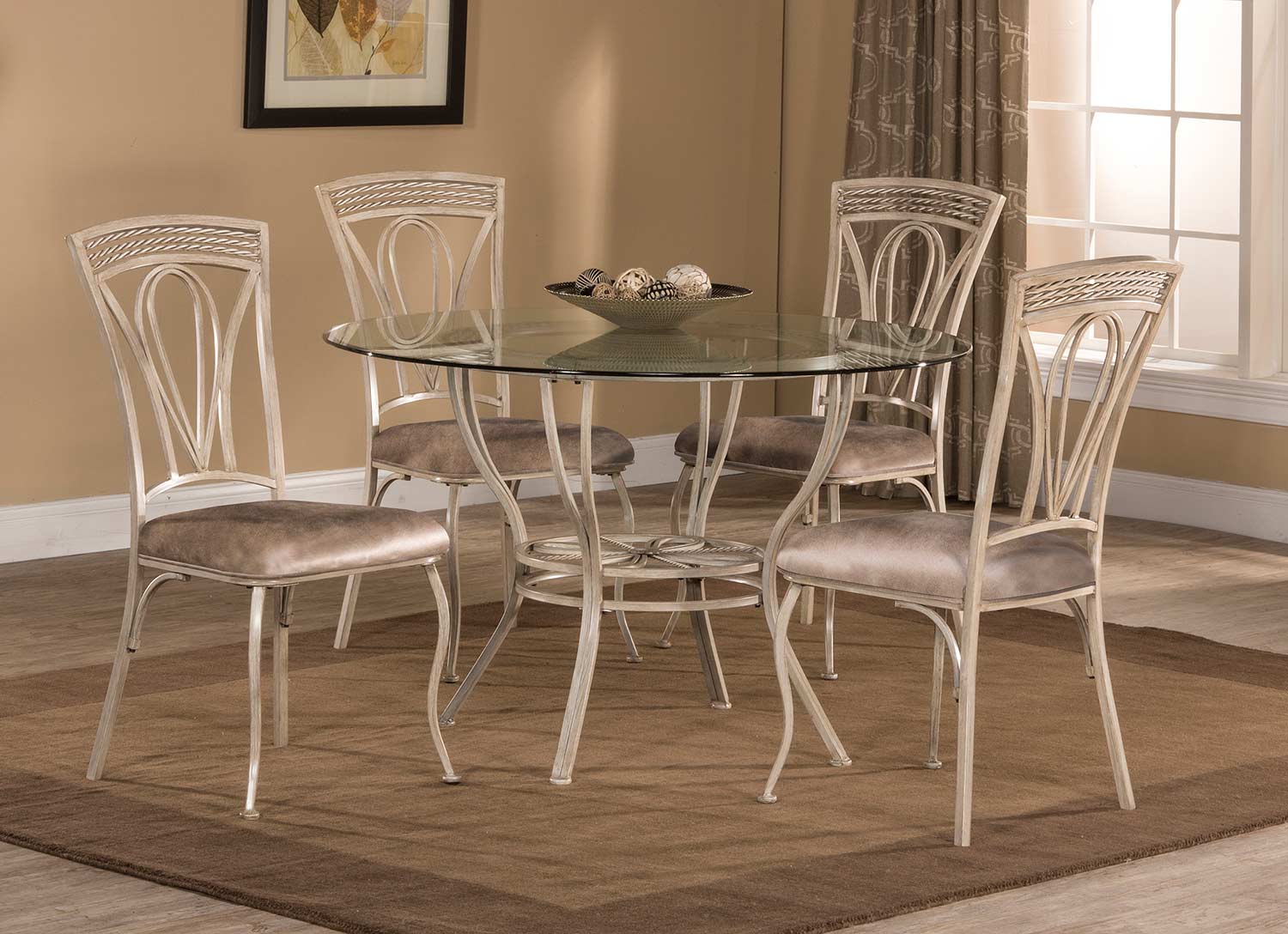 Hillsdale Napier 5-Piece Round Dining Table Set - Aged Ivory