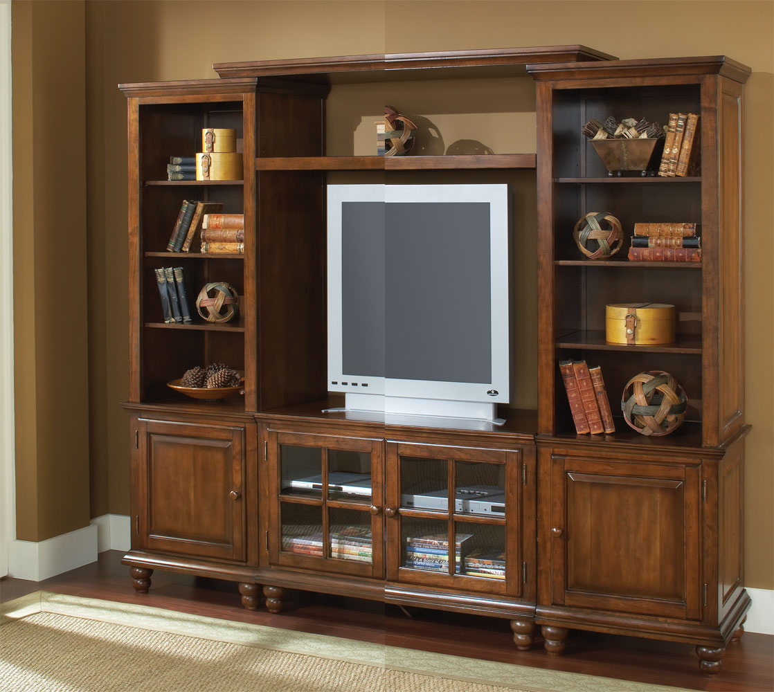 Hillsdale Grand Bay Small Entertainment Wall Unit - Warm Brown