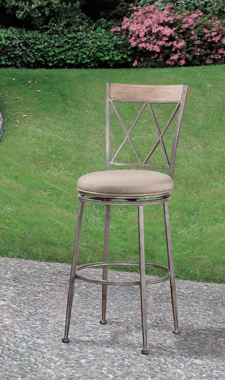 Hillsdale Stewart Indoor/Outdoor Swivel Counter Stool - Aged Pewter