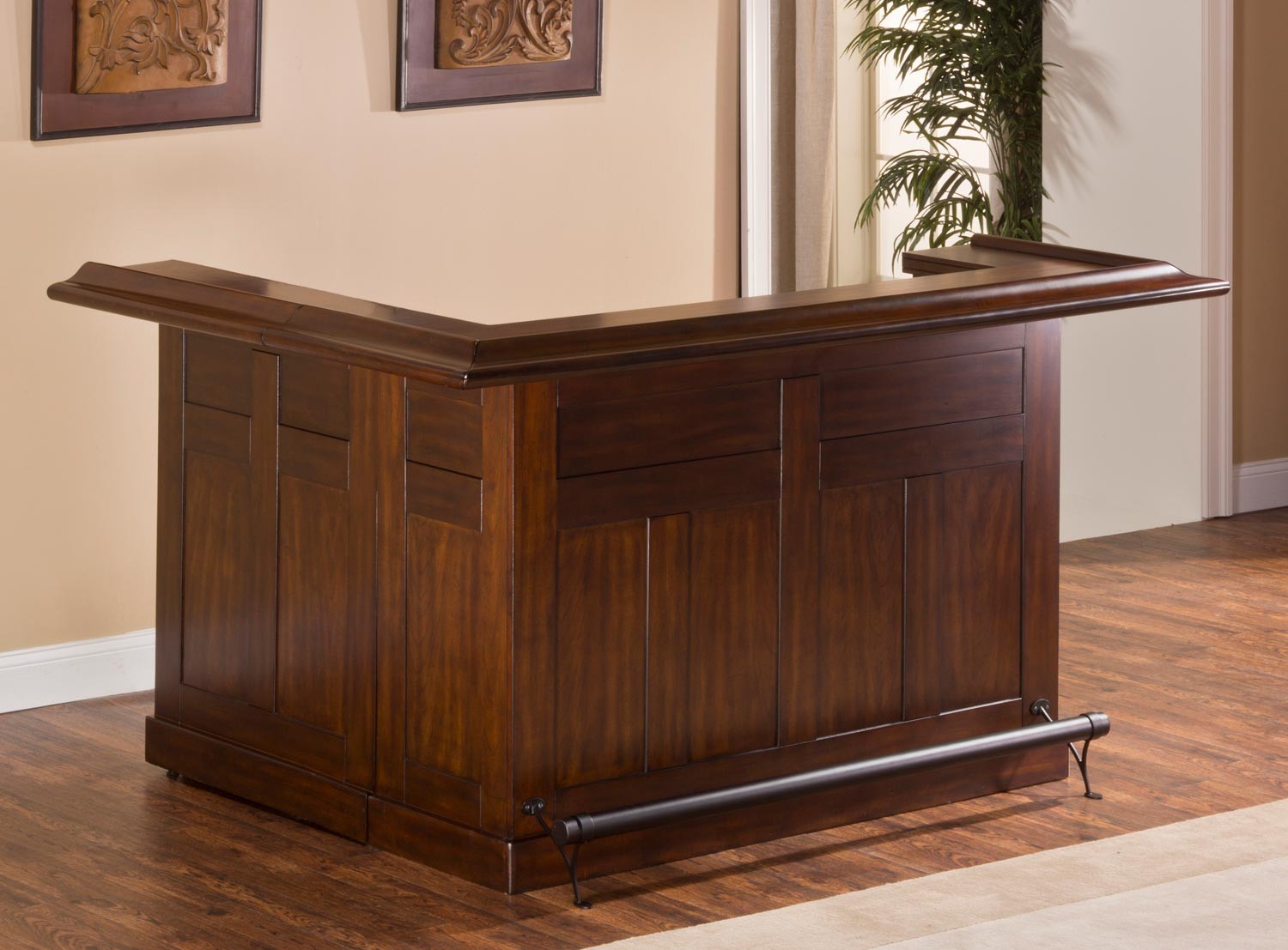 Hillsdale Classic Large Brown Cherry Bar with Side Bar - Brown Cherry