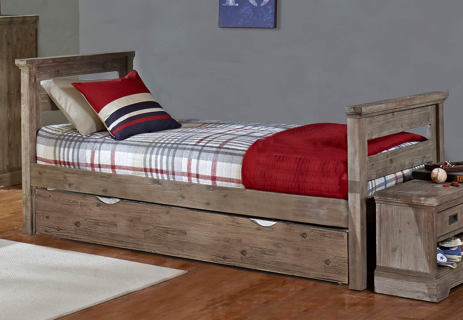 NE Kids Oxford Oliver Twin Bed With Trundle - Cocoa