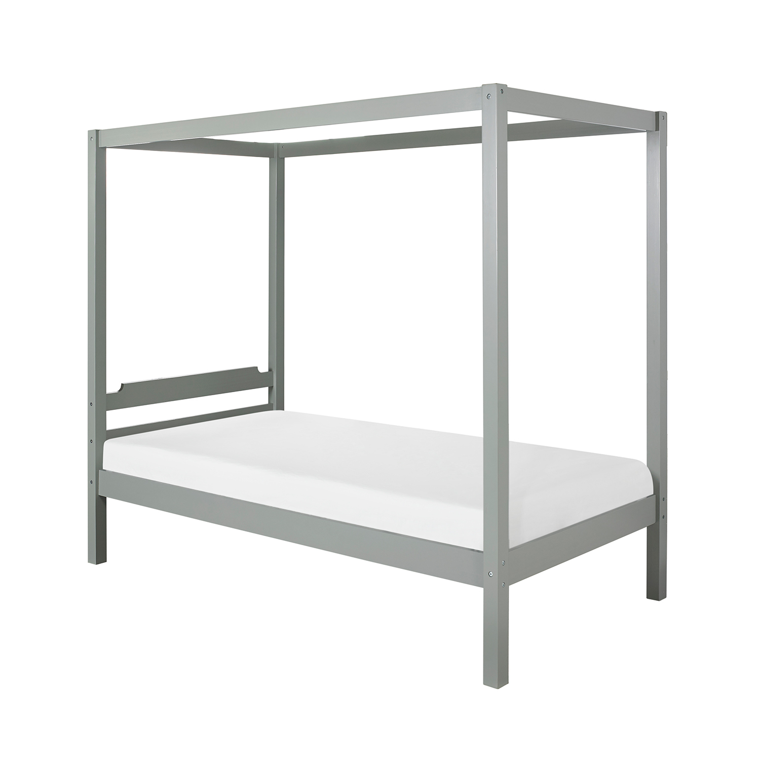 Hillsdale Sutton Wood Canopy Twin Bed - Gray