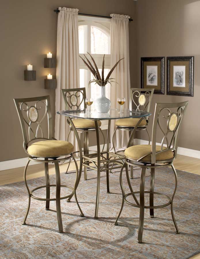 Hillsdale Brookside Bar Height Bistro Dining Collection Oval Back