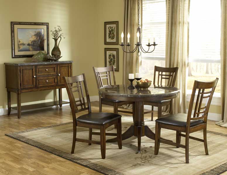Hillsdale Patterson Round Marble Pedestal Dining Set Hillsdale Patterson Round Marble Pedestal Dining Set