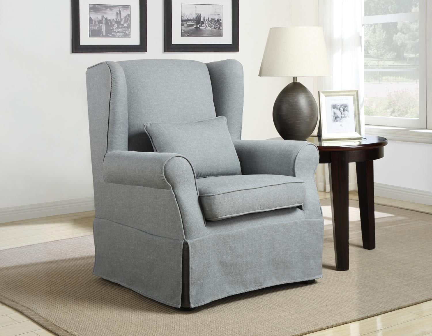 Homelegance Alden Accent Chair with 1 Kidney Pillow - Grey