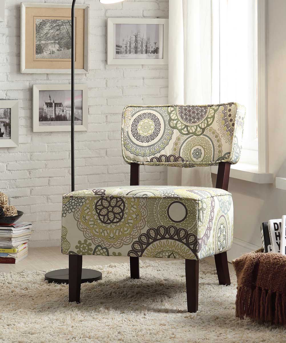 Homelegance Orson Accent Chair - Floral Medallion Fabric