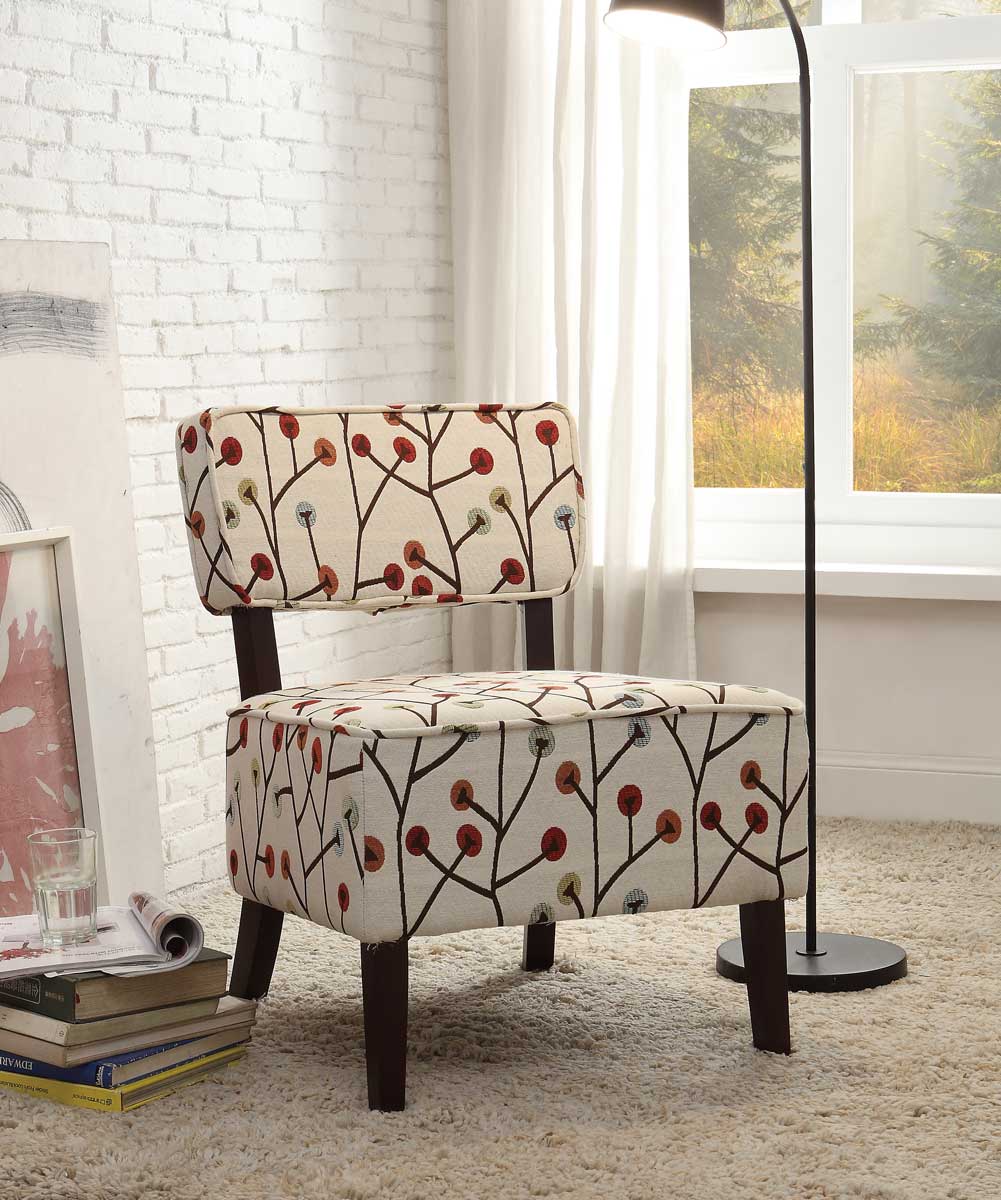 Homelegance Orson Accent Chair - Colored Poppies Fabric