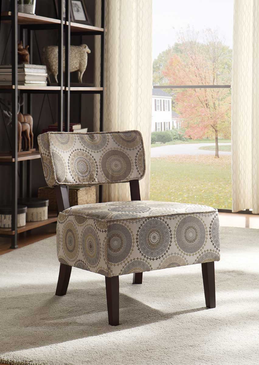 Homelegance Orson Accent Chair - Grey Medallion Fabric Homelegance Orson Accent Chair - Grey Medallion Fabric