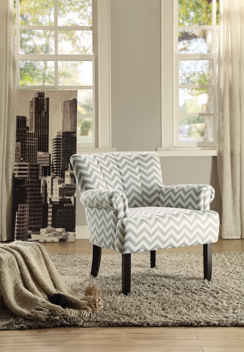 Homelegance Langdale Accent Chair - Grey Chevron
