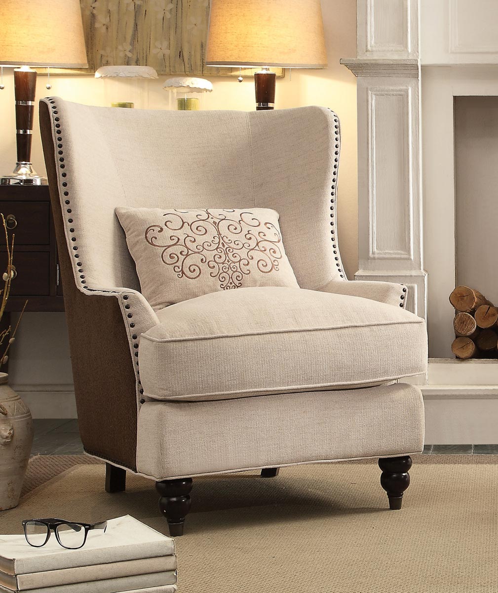 Homelegance Georgia Accent Chair with 1 Kidney Pillow - Neutral Homelegance Georgia Accent Chair with 1 Kidney Pillow - Neutral
