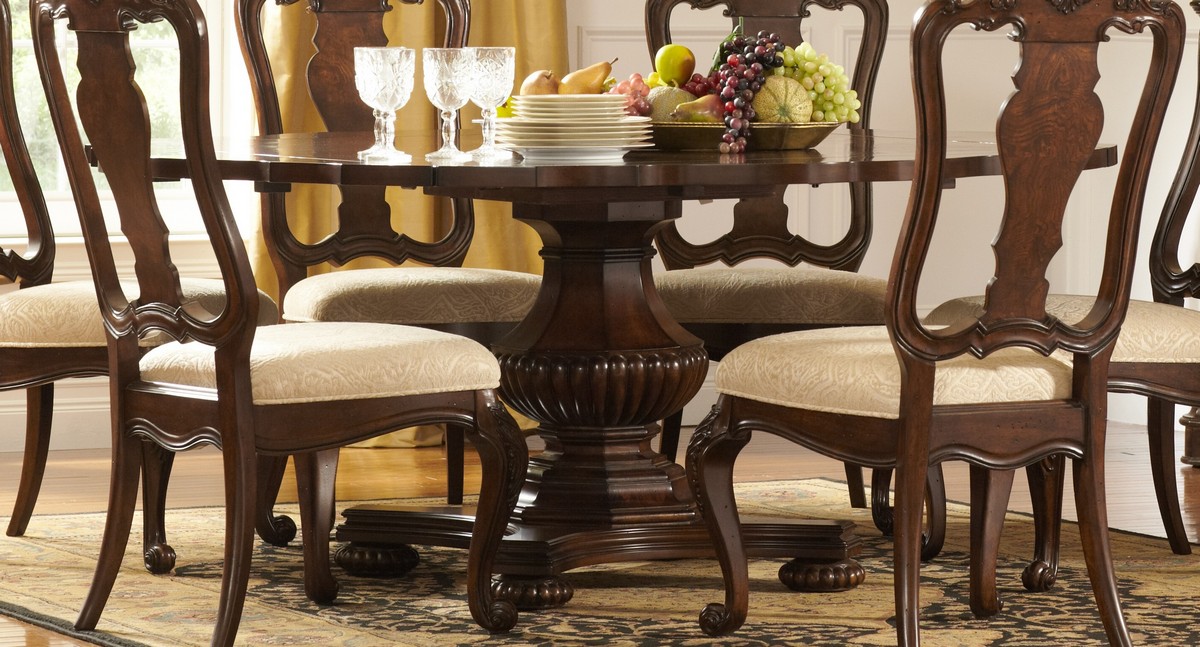 Homelegance Perry Hall Pedestal Dining Table with Drop Leaf