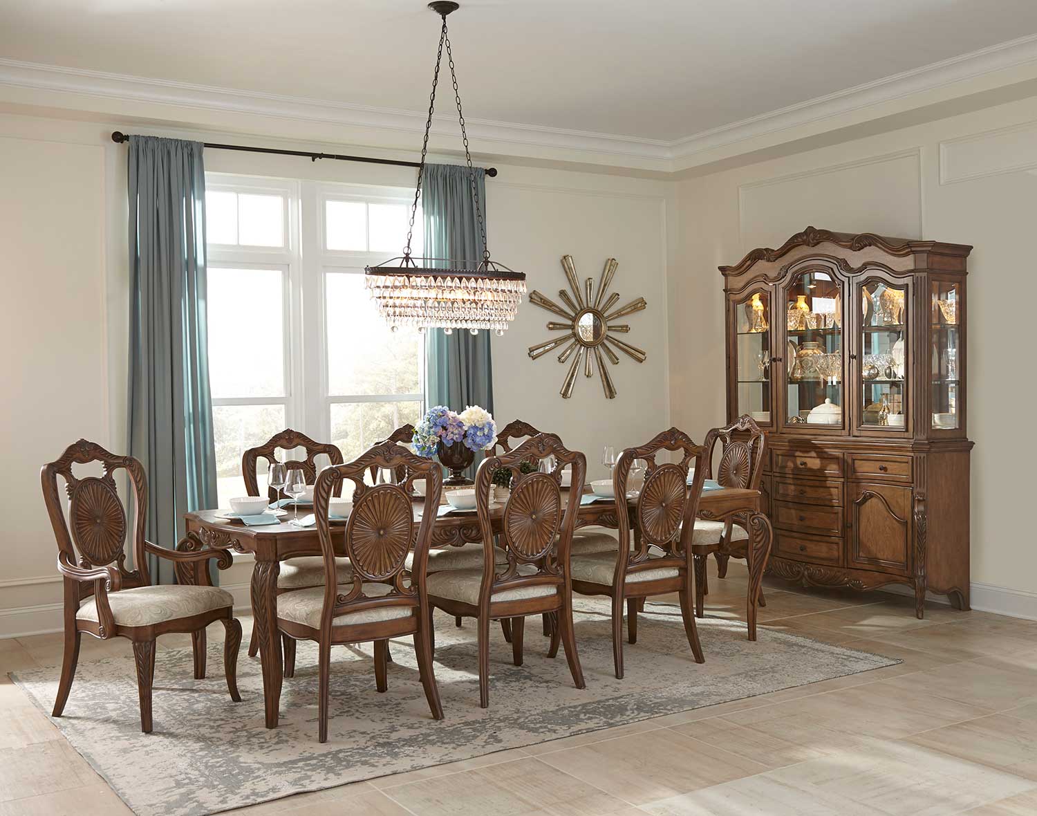 pecan wood dining room set
