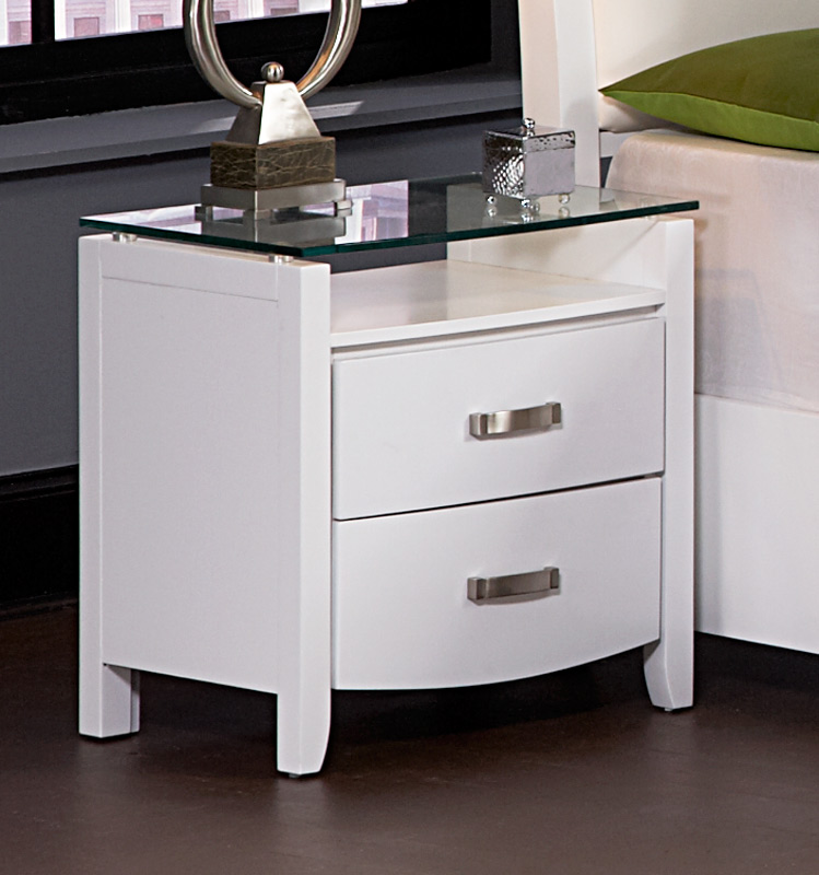 Homelegance Lyric Night Stand with Tempered Glass Top