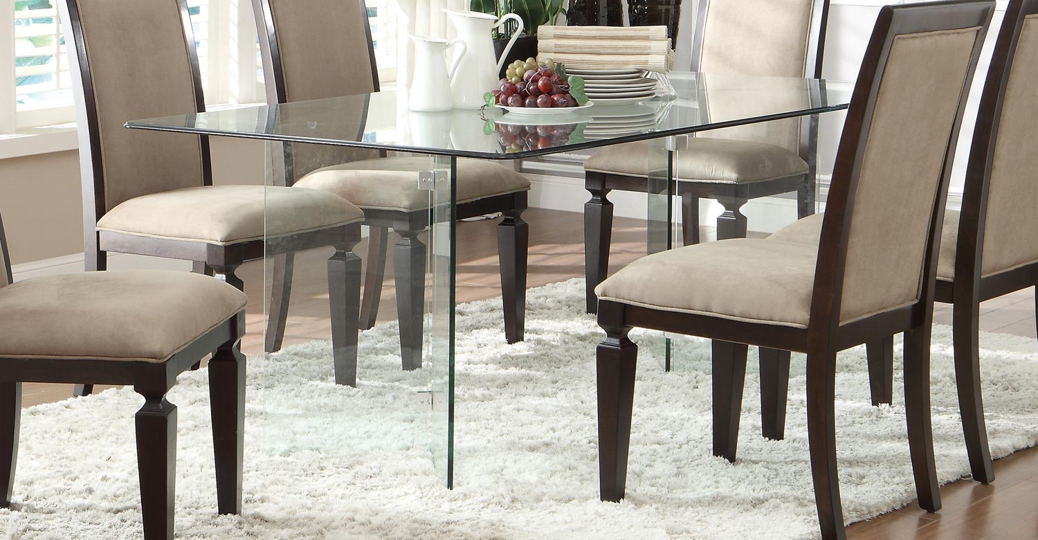 Homelegance Alouette Rectangle Glass Dining Table