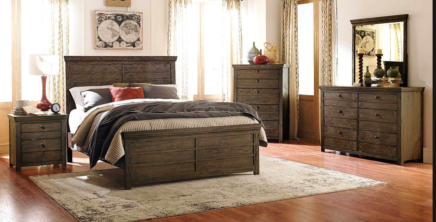 Homelegance Hardwin Bedroom Set Weathered Grey Rustic Brown