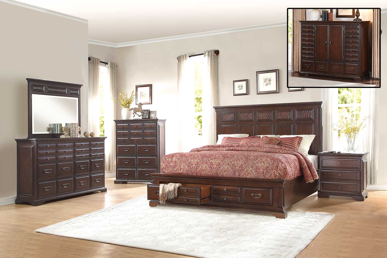 Homelegance Cranfills Bedroom Set - Cherry