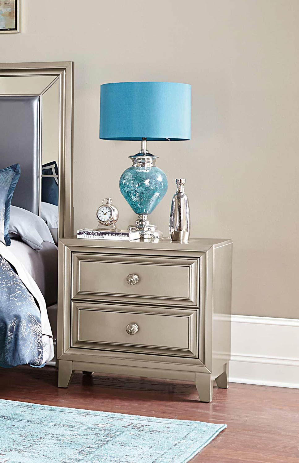 Homelegance Hedy Night Stand - Silver